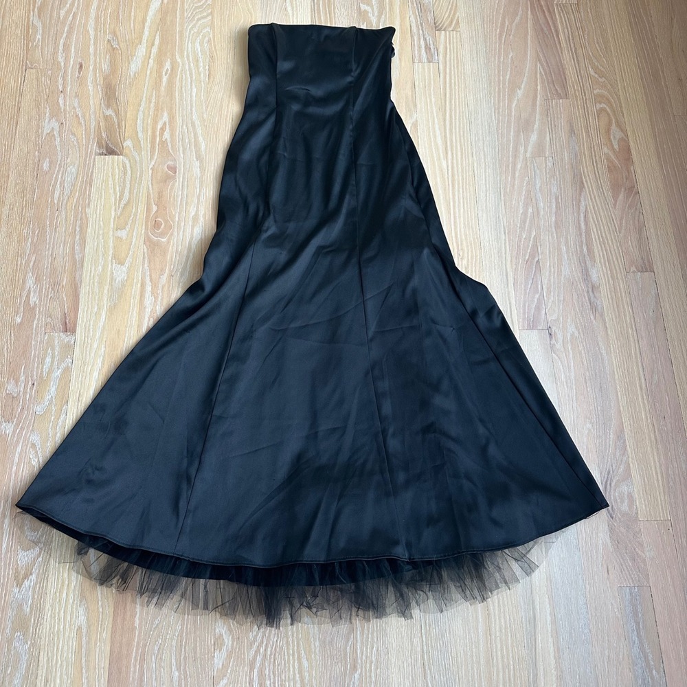 Vintage Jessica McClintock 80s 90s Strapless Tulle Dress Witchy Whimsical 6P
